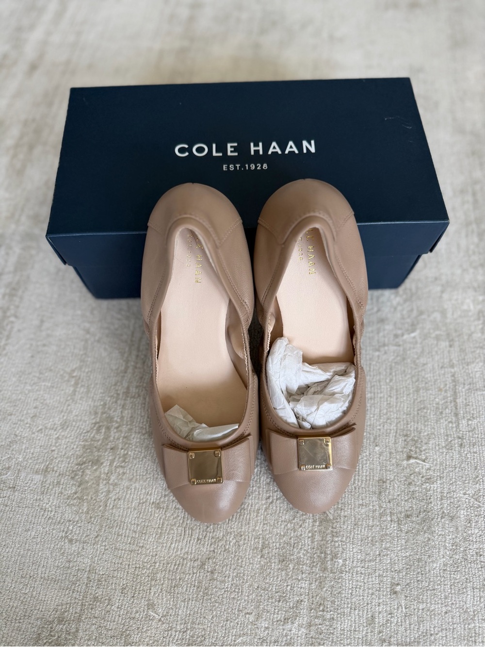 Cole Haan Tali Bow Ballet Flats – Maple Leather Size 7 – New with Box - Picture 3 of 10